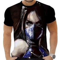 Camiseta Camisa Personalizada Game Mortal Kombat Kitana 5_x000D_