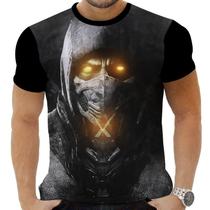 Camiseta Camisa Personalizada Game Mortal Kombat Scorpion 4_x000D_