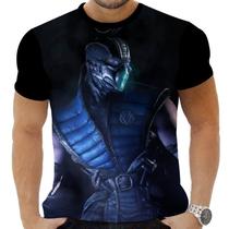 Camiseta Camisa Personalizada Game Mortal Kombat Sub Zero 1_x000D_