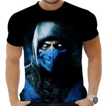 Camiseta Camisa Personalizada Game Mortal Kombat Sub Zero 3_x000D_