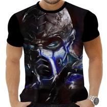Camiseta Camisa Personalizada Game Mortal Kombat Sub Zero 4_x000D_