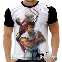 Camiseta Camisa Personalizada Game Street Fighter Ryu Ken_x000D_