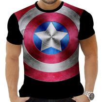Camiseta Camisa Personalizada Herois Capitão América 15_x000D_