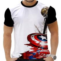 Camiseta Camisa Personalizada Herois Capitão América 19_x000D_