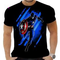 Camiseta Camisa Personalizada Herois Capitão América 2_x000D_ - Zahir Store