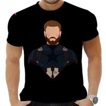 Camiseta Camisa Personalizada Herois Capitão América 4_x000D_
