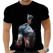 Camiseta Camisa Personalizada Herois Capitão América 7_x000D_