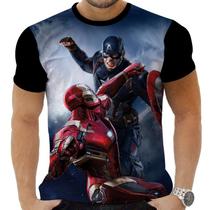 Camiseta Camisa Personalizada Herois Capitão América 9_x000D_
