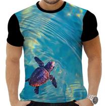 Camiseta Camisa Personalizada Peixes Mar Oceano Tartaruga 4 Camiseta Camisa Personalizada Peixes Mar Oceano Tartaruga 4