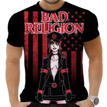 Camiseta Camisa Personalizada Rock Bad Religion Punk 2 Camiseta Camisa Personalizada Rock Bad Religion Punk 2