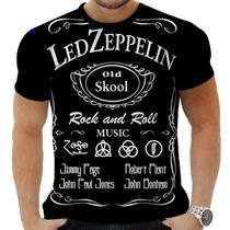 Camiseta Camisa Personalizada Rock Clássico Led Zeppelin 7 Camiseta Camisa Personalizada Rock Clássico Led Zeppelin 7