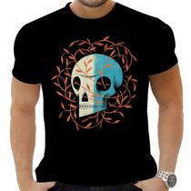 Camiseta Camisa Personalizada Rock Horror Caveira 13_x000D_