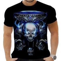 Camiseta Camisa Personalizada Rock Horror Caveira 15_x000D_