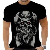 Camiseta Camisa Personalizada Rock Horror Caveira 38_x000D_