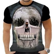 Camiseta Camisa Personalizada Rock Horror Caveira 39_x000D_