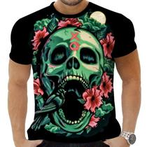 Camiseta Camisa Personalizada Rock Horror Caveira 53_x000D_