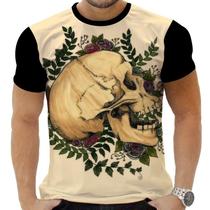 Camiseta Camisa Personalizada Rock Horror Caveira 54_x000D_