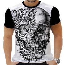 Camiseta Camisa Personalizada Rock Horror Caveira 58_x000D_