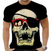 Camiseta Camisa Personalizada Rock Horror Caveira 6_x000D_