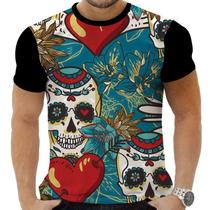 Camiseta Camisa Personalizada Rock Horror Caveira 68_x000D_