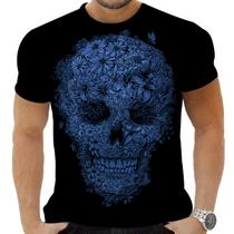 Camiseta Camisa Personalizada Rock Horror Caveira 69_x000D_