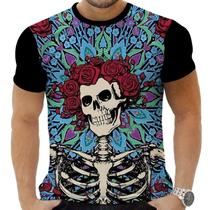 Camiseta Camisa Personalizada Rock Horror Caveira 74_x000D_