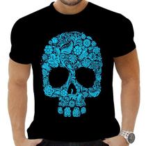 Camiseta Camisa Personalizada Rock Horror Caveira 77_x000D_