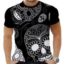 Camiseta Camisa Personalizada Rock Horror Caveira 79_x000D_