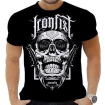 Camiseta Camisa Personalizada Rock Horror Caveira 8_x000D_