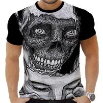 Camiseta Camisa Personalizada Rock Zumbi Trash Horror 8_x000D_