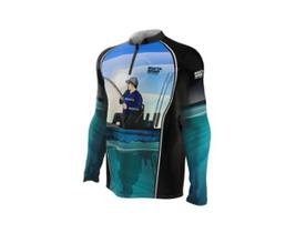 Camiseta Camisa Pesca Proteção Uv50 Mar Negro - Caiqueiro P