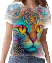 Camiseta Camisa Rave Gato Psicodélico Good Vibe Festa 17 Camiseta Camisa Rave Gato Psicodélico Good Vibe Festa 17
