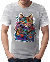 Camiseta Camisa Rave Gato Psicodélico Good Vibe Psicodelia 0