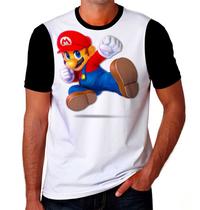 Camiseta Camisa Super Mario Desenho Jogo Infantil Criança F8_x000D_