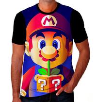 Camiseta Camisa Super Mario Game Desenho Infantil Criança 13_x000D_