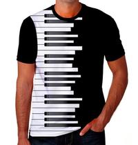 Camiseta Camisa Teclado Piano Instrumento Musical Em Alta 01_x000D_