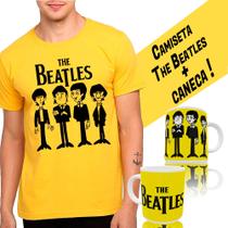Camiseta camisa The Beatles, rock clássico exclusiva + Caneca