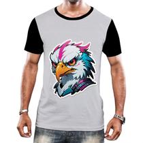 Camiseta Camisa Tshirt Animais Cyberpunk Águia Falcão HD 2