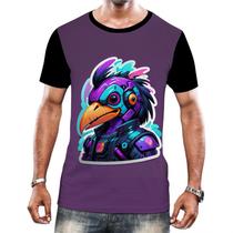 Camiseta Camisa Tshirt Animais Cyberpunk Aves Passáros HD 2