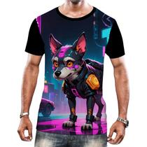 Camiseta Camisa Tshirt Animais Cyberpunk Cachorro Cão Dog 2