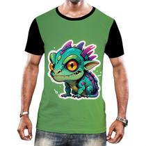 Camiseta Camisa Tshirt Animais Cyberpunk Camaleão Repteis 1