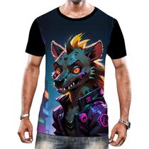 Camiseta Camisa Tshirt Animais Cyberpunk Hienas Savanas 3 Camiseta Camisa Tshirt Animais Cyberpunk Hienas Savanas 3