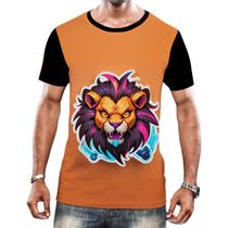 Camiseta Camisa Tshirt Animais Cyberpunk Leão Rei da Selva 2 - Enjoy Shop