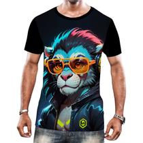 Camiseta Camisa Tshirt Animais Cyberpunk Leão Rei da Selva 4 Camiseta Camisa Tshirt Animais Cyberpunk Leão Rei da Selva 4