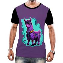 Camiseta Camisa Tshirt Animais Cyberpunk Lhama Alpaca HD 1