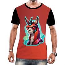 Camiseta Camisa Tshirt Animais Cyberpunk Lhama Alpaca HD 2