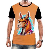 Camiseta Camisa Tshirt Animais Cyberpunk Lhama Alpaca HD 3 Camiseta Camisa Tshirt Animais Cyberpunk Lhama Alpaca HD 3