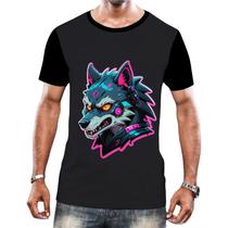 Camiseta Camisa Tshirt Animais Cyberpunk Lobos Matilha HD 2 - Enjoy Shop