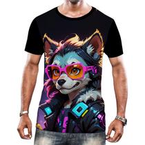 Camiseta Camisa Tshirt Animais Cyberpunk Lobos Matilha HD 4 - Enjoy Shop