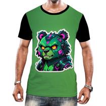 Camiseta Camisa Tshirt Animais Cyberpunk Urso Marrom HD 2 - Enjoy Shop